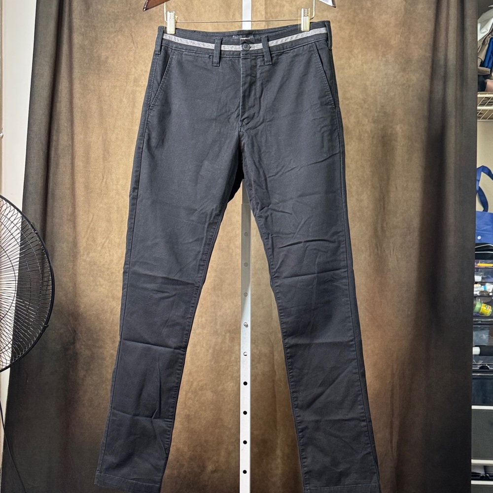 Express Charcoal Black Trousers With Grey Lining Stretch Slim 30x34